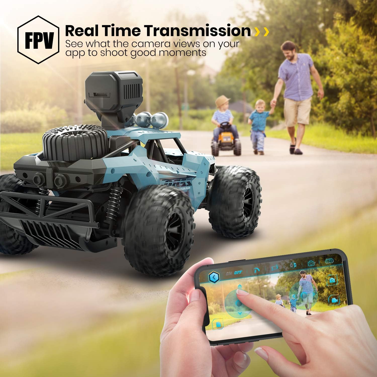 1/16 Scale Remote Control Car with 720P HD FPV Camera and 2 Batteries R98627