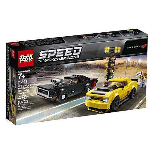 2018 Dodge Challenger SRT Demon and 1970 Dodge Charger R/T Building Kit (478 Pieces) Y664