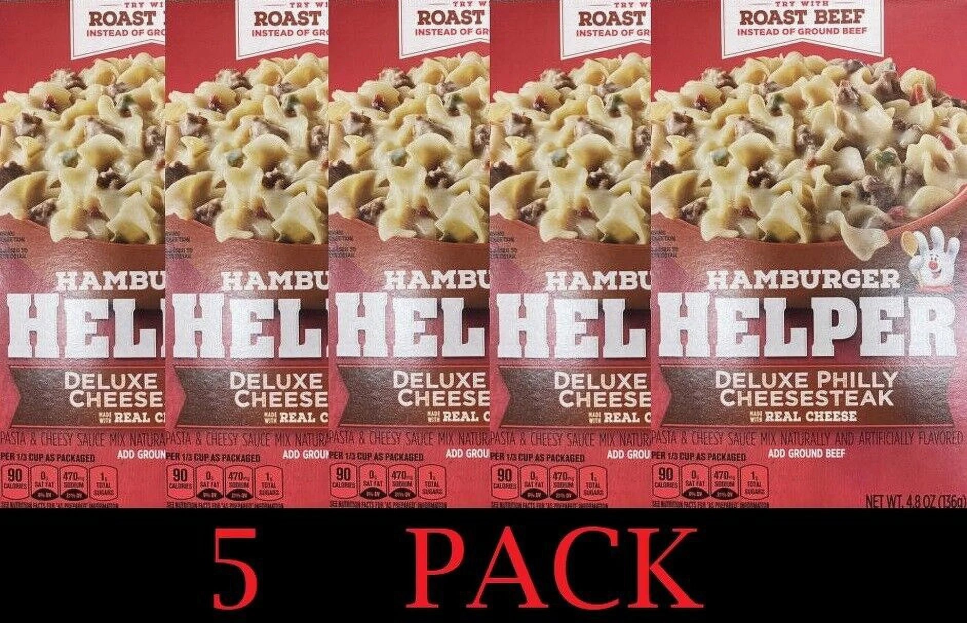 5 Pc Hamburger Helper DELUXE PHILLY CHEESESTEAK Mix 4.8 oz C369168