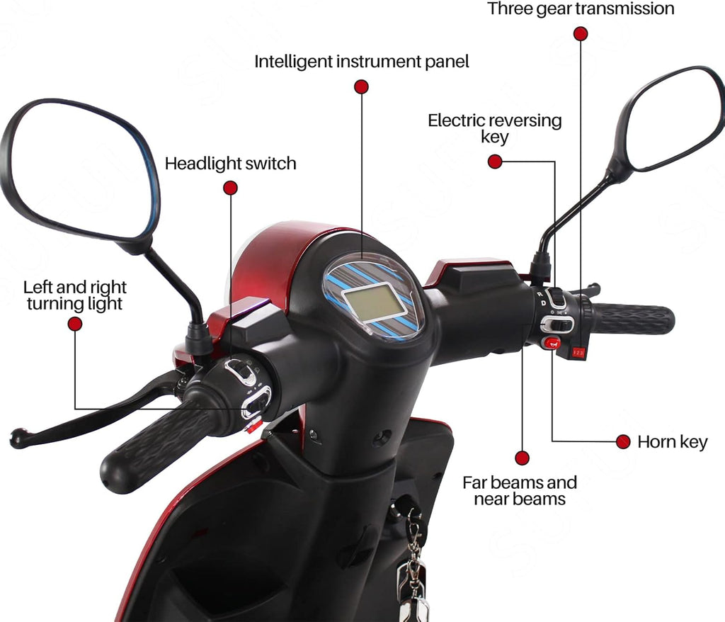 Red Heavy Duty Four Wheel Electric Mobility Scooter J6506