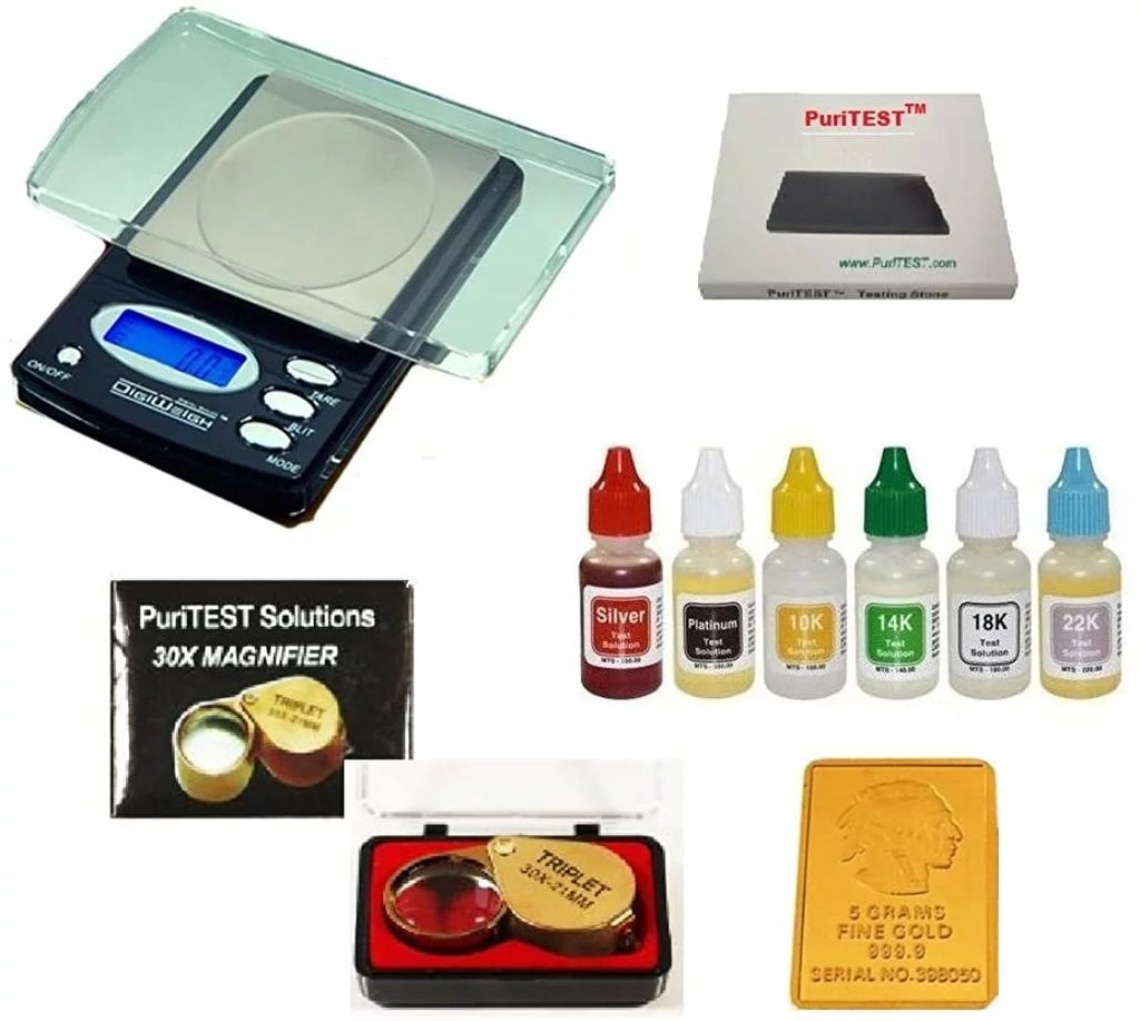 Professional Jeweler's Test Equipment Electronic Jewelry Scale Precious Metals Acid Test Kit 30x Loupe R467