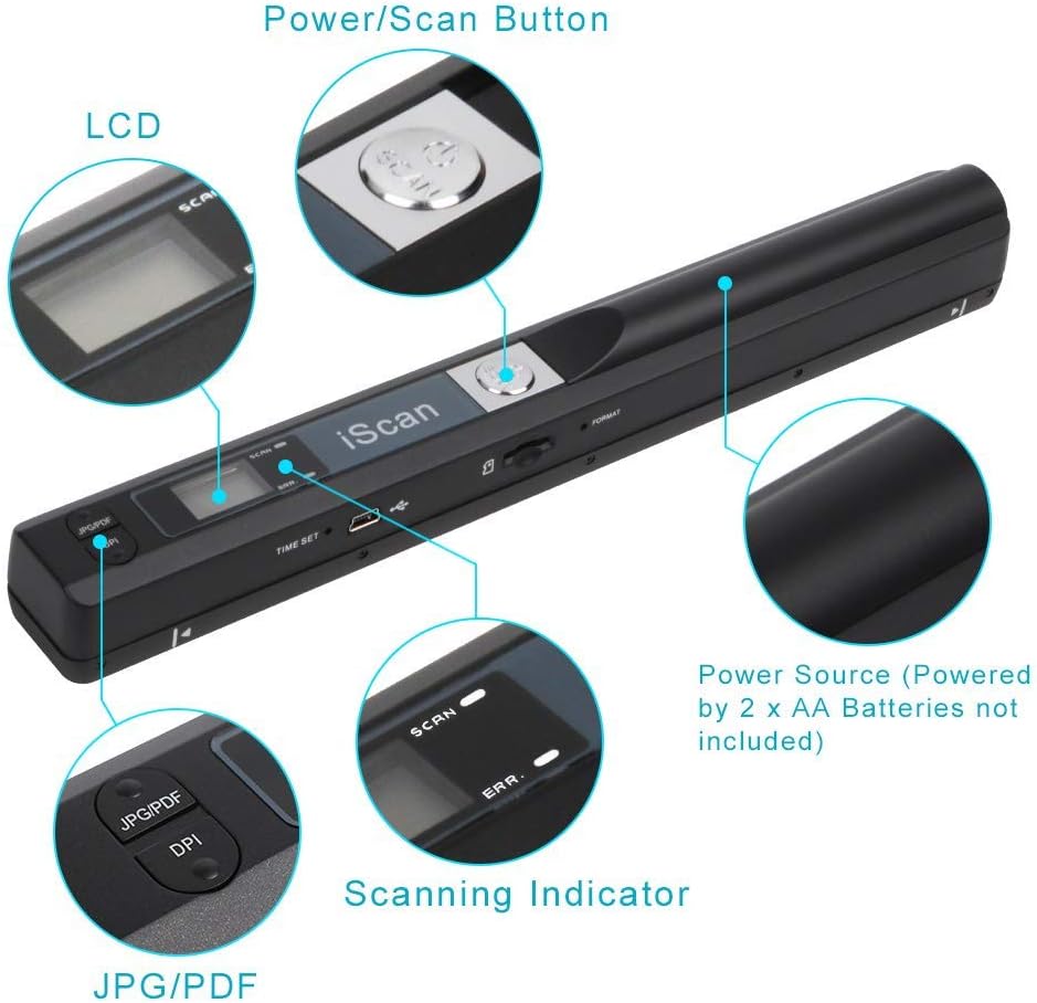 Handheld Document Scanner 900 DPI A4 T265