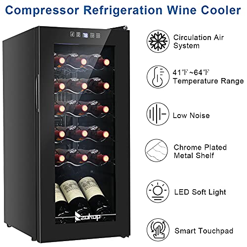 12 Bottle Compressor Wine Cooler with Double-Layer Glass Door Z858453
