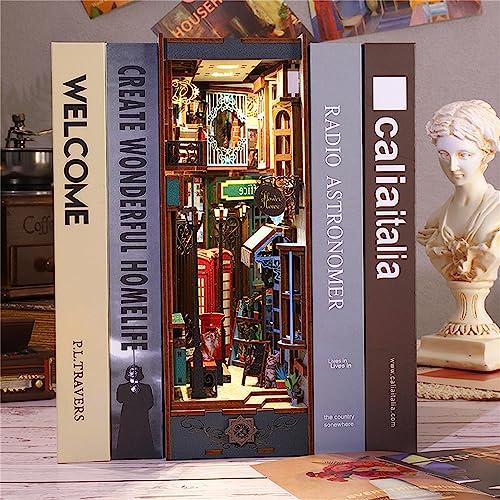 DIY Book Nook Miniature Kit, 3D Wooden Puzzle Booknook K90434