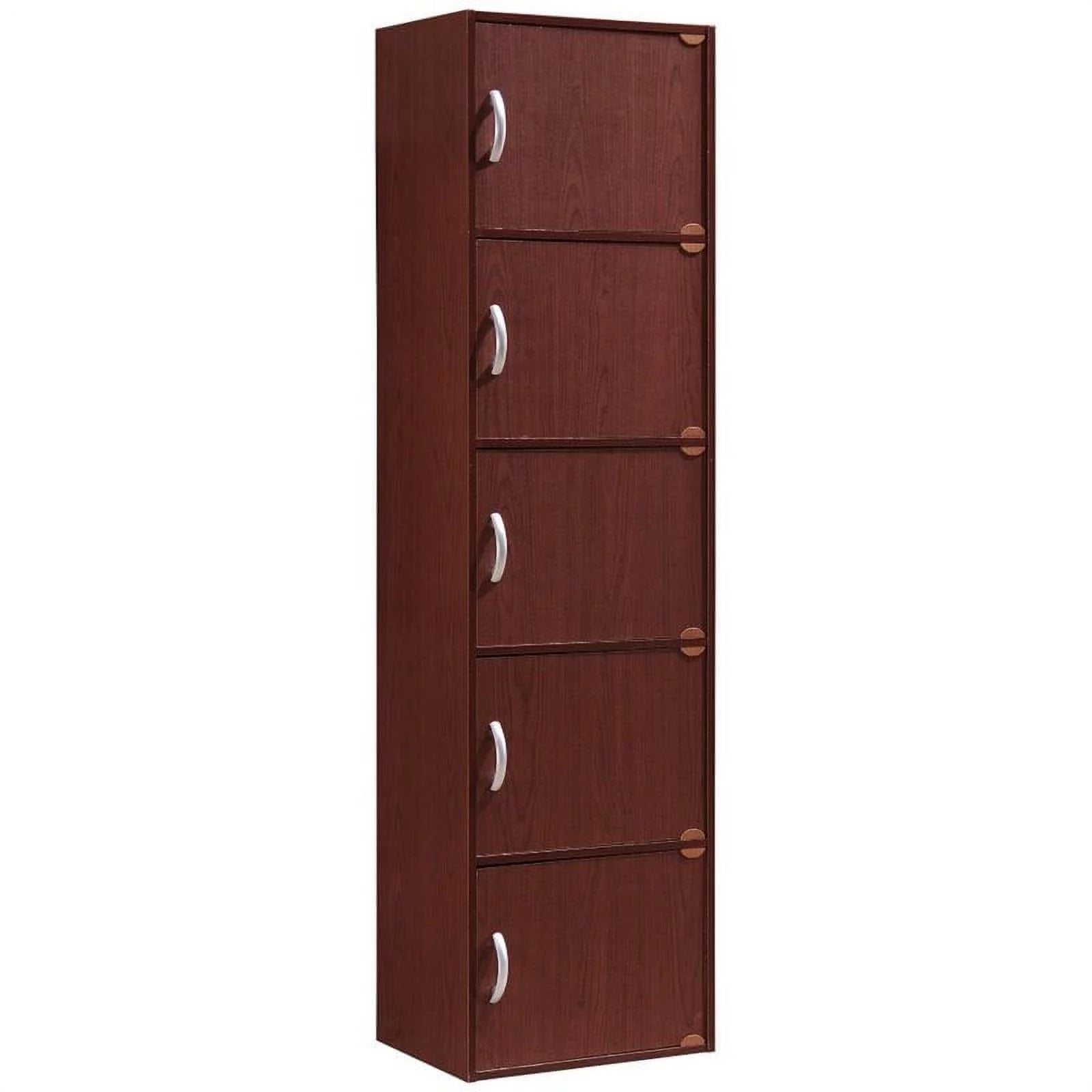 5 Door 5 Shelf Wood Bookcase C655