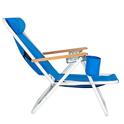 Blue Folding Beach Chair with Cup Holder O9892