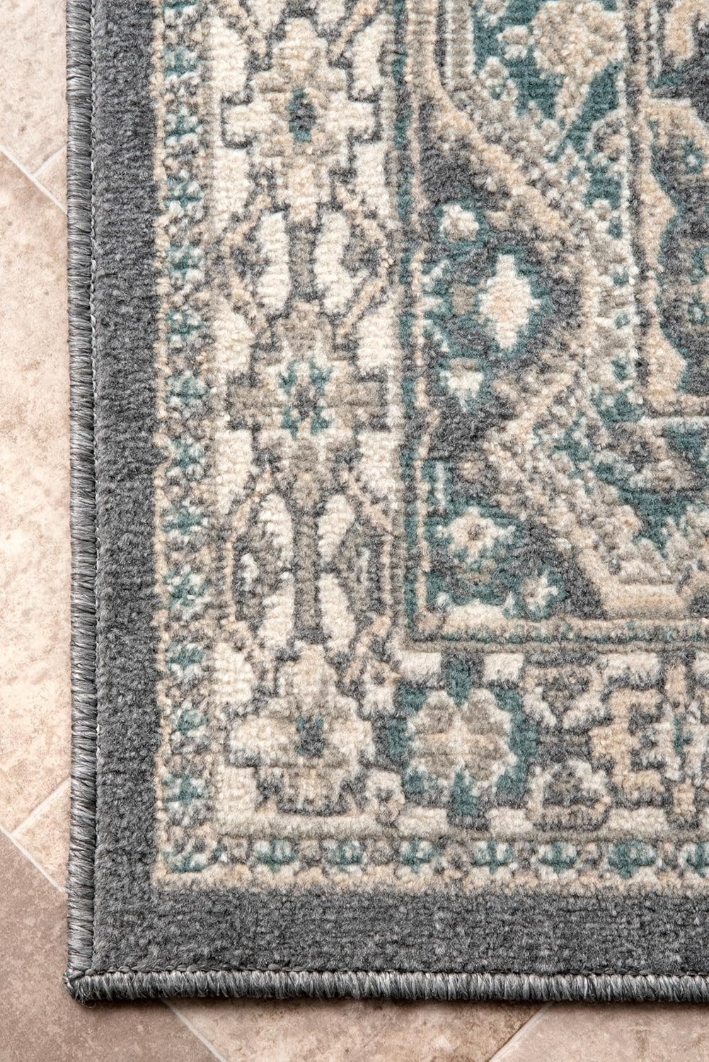 Charcoal 5x8 Stain Resistant Area Rug V7789