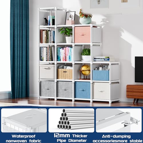 Black 16 Cube Storage Organizer Book Shelf N117