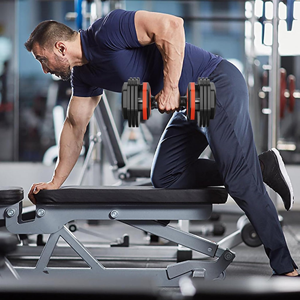 55LB Adjustable Dumbbell Set with Anti-Slip Handle V766741