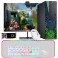 8 Gaming Desktop PC, Intel Core i5 8th Gen, 16GB RAM, 128GB SSD + 2TB HDD, AMD RX 550 4GB Graphics Card, 27 Inch Monitor, Win 11 Home Q69258