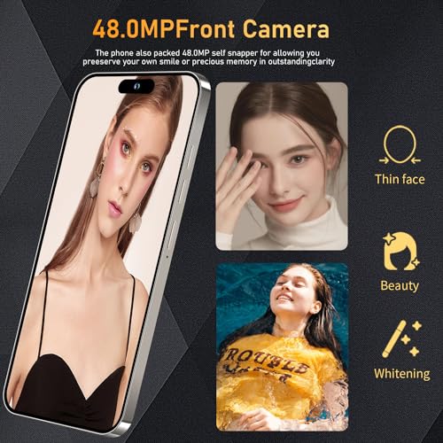 Unlocked Smartphone 6.8" HD Screen 6800mAh 6+256GB with 128GB Memory Card N329