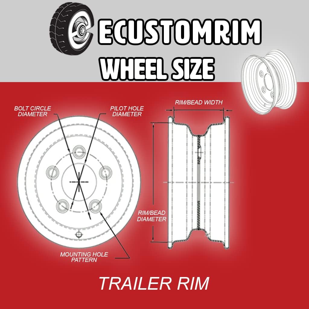 ST225/75R15 Trailer Tire on Black Aluminum 6 Lug Wheel U25161