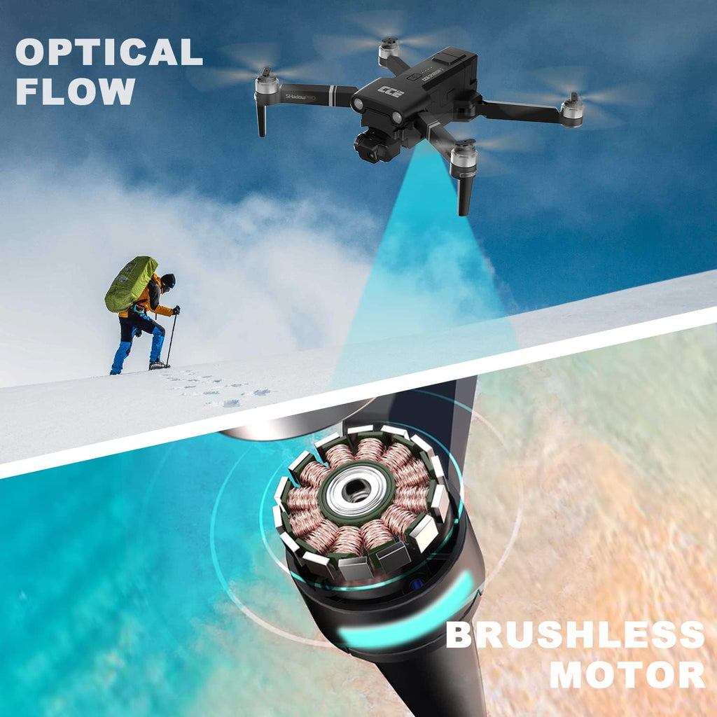 GPS Drones with EIS Camera 4K, 2-Axis Gimbal Foldable FPV RC Quadcopter with Flashlight and Arms Lights, Brushless Motor, 30-min Flight Time, Carrying Case O449166