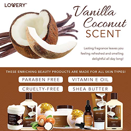 9 Piece Vanilla Coconut Home Spa Gift Basket C134