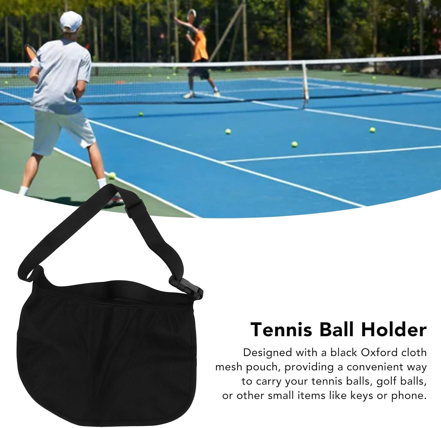 Black Oxford Cloth Waist Belt Bag Pouch E949