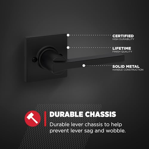 Matte Black Interior Privacy Door Handle 10 Pack D7455
