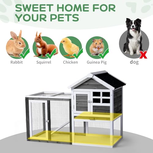 48" Wood Rabbit Hutch with Run S928544