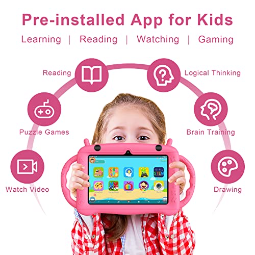7 inch Android 12 Kids Tablet with 32GB and Drop-Proof Case F99555