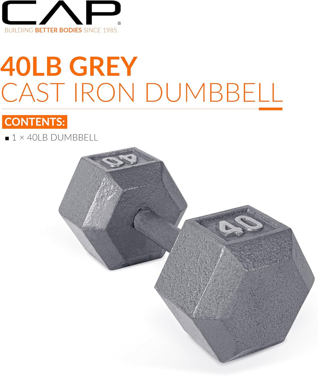 40 lb Cast Iron Hex Dumbbell A2277