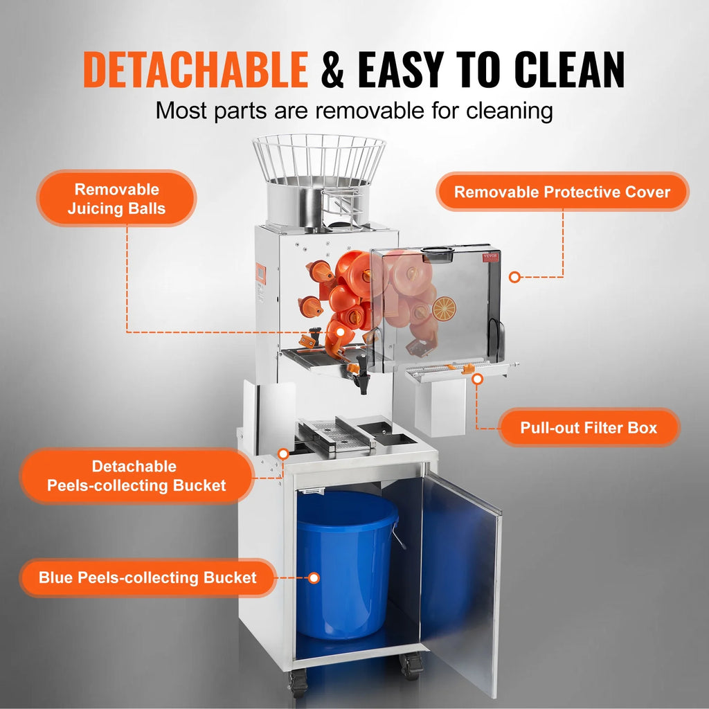 120W Commercial Orange Juicer Machine Automatic Juice Squeezer Extractor H584755