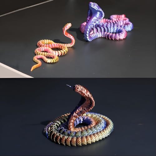 3D Printed Articulated Cobra Fidget Toy (Blue&Green 24in) Q6412