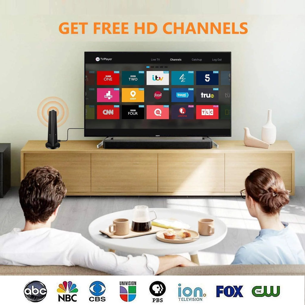 Amplified HD Digital Indoor TV Antenna with 18FT Coaxial Cable X9714