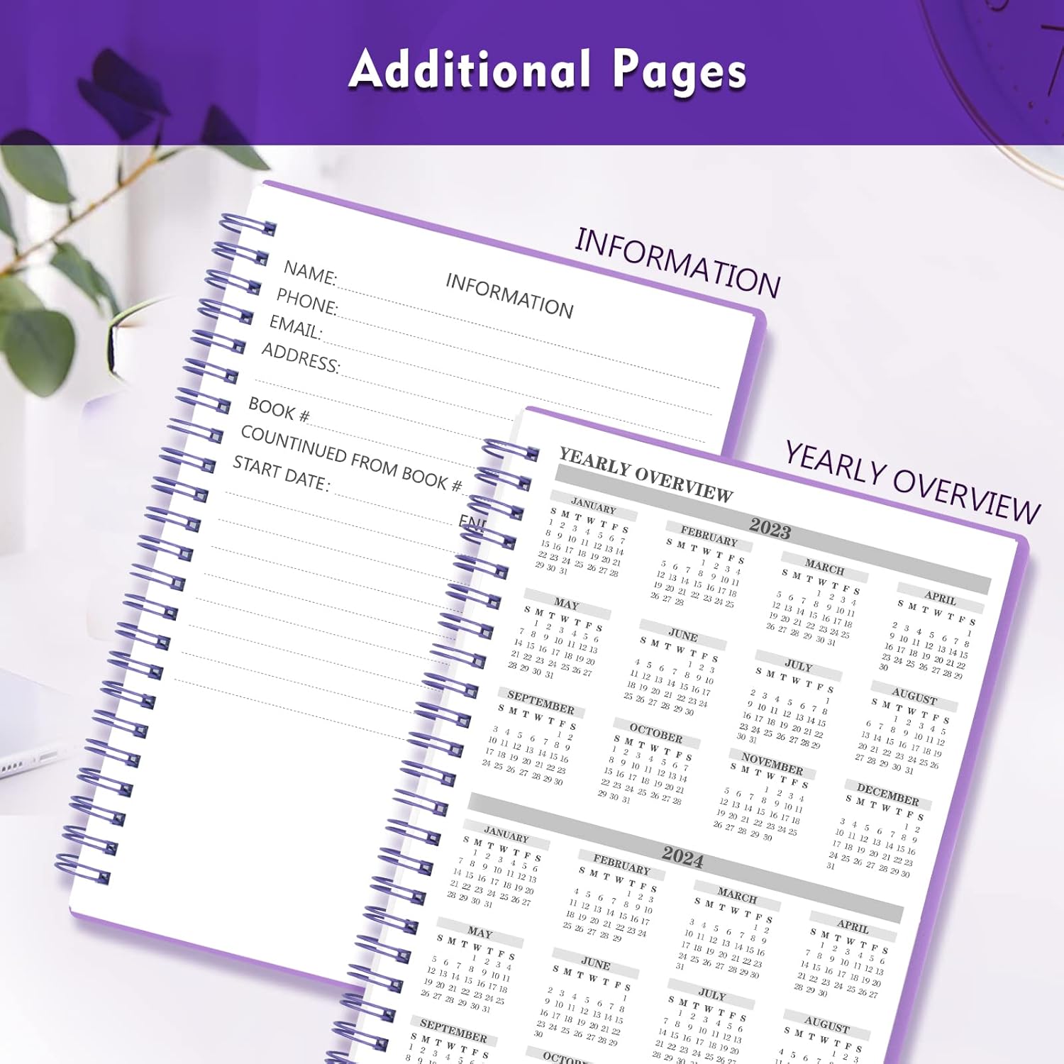 Purple Double Spiral Check Register Book A90436