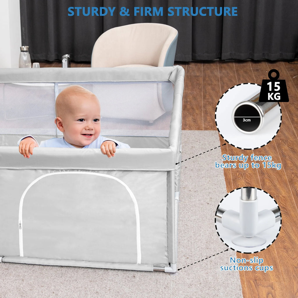 Gray Baby Playpen Large Play Yard Fence L97022