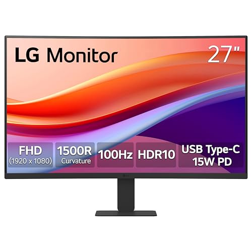 24-inch Full HD Curved Computer Monitor, 100Hz, 5ms, HDR10, Black R271