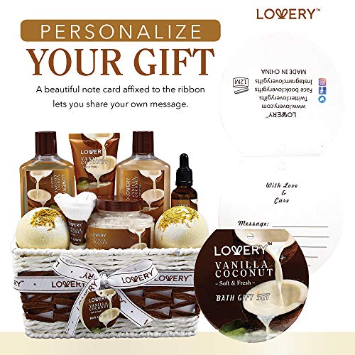 9 Piece Vanilla Coconut Home Spa Gift Basket C134