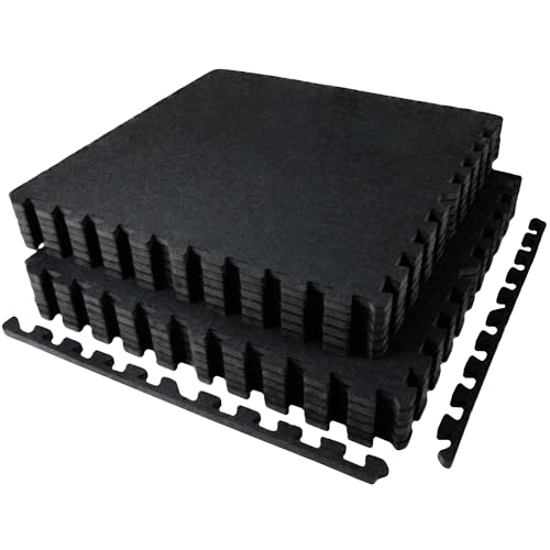 0.56in Thick 24 Sq Ft Interlocking Rubber Top EVA Foam Exercise Mats K432746