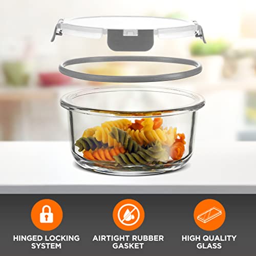 12-Piece Airtight Glass Food Storage Containers with Lids, Gray H484935