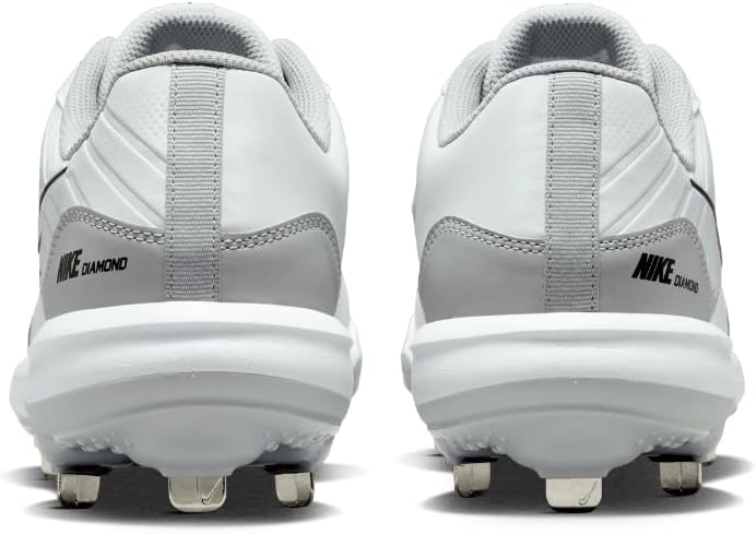 White Gray Size 8 Medium Baseball Cleats D1289