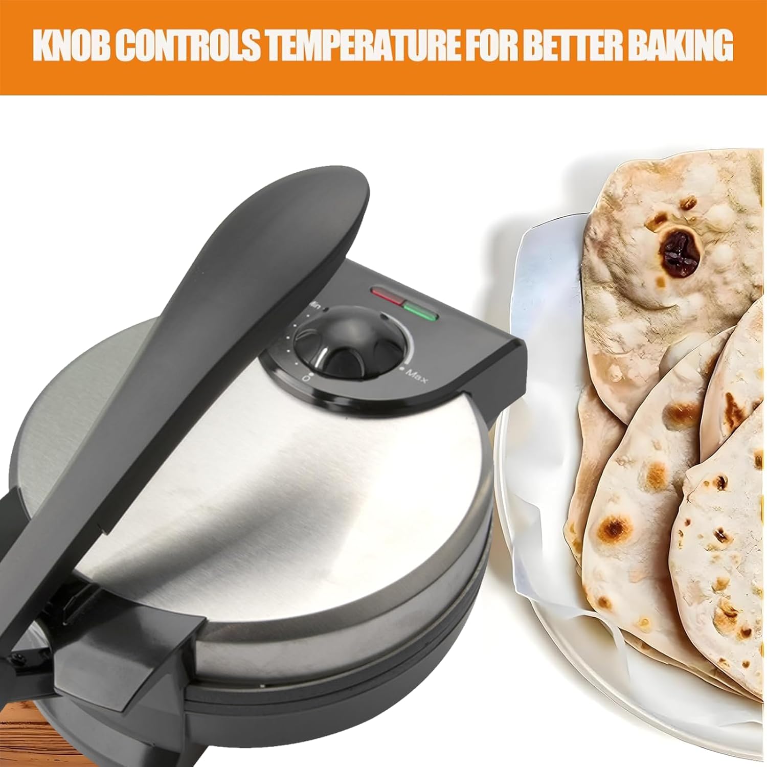 8 Inch Stainless Steel Non-Stick Electric Tortilla Maker R918454