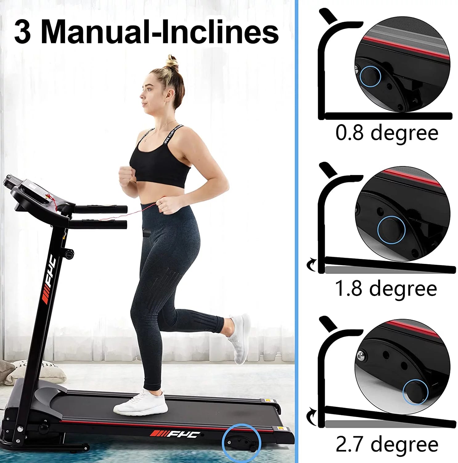 2.5HP Folding Incline Treadmill with Bluetooth Q489