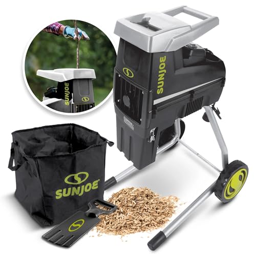15-Amp Corded Electric Wood Chipper Shredder with Collection Bag C459