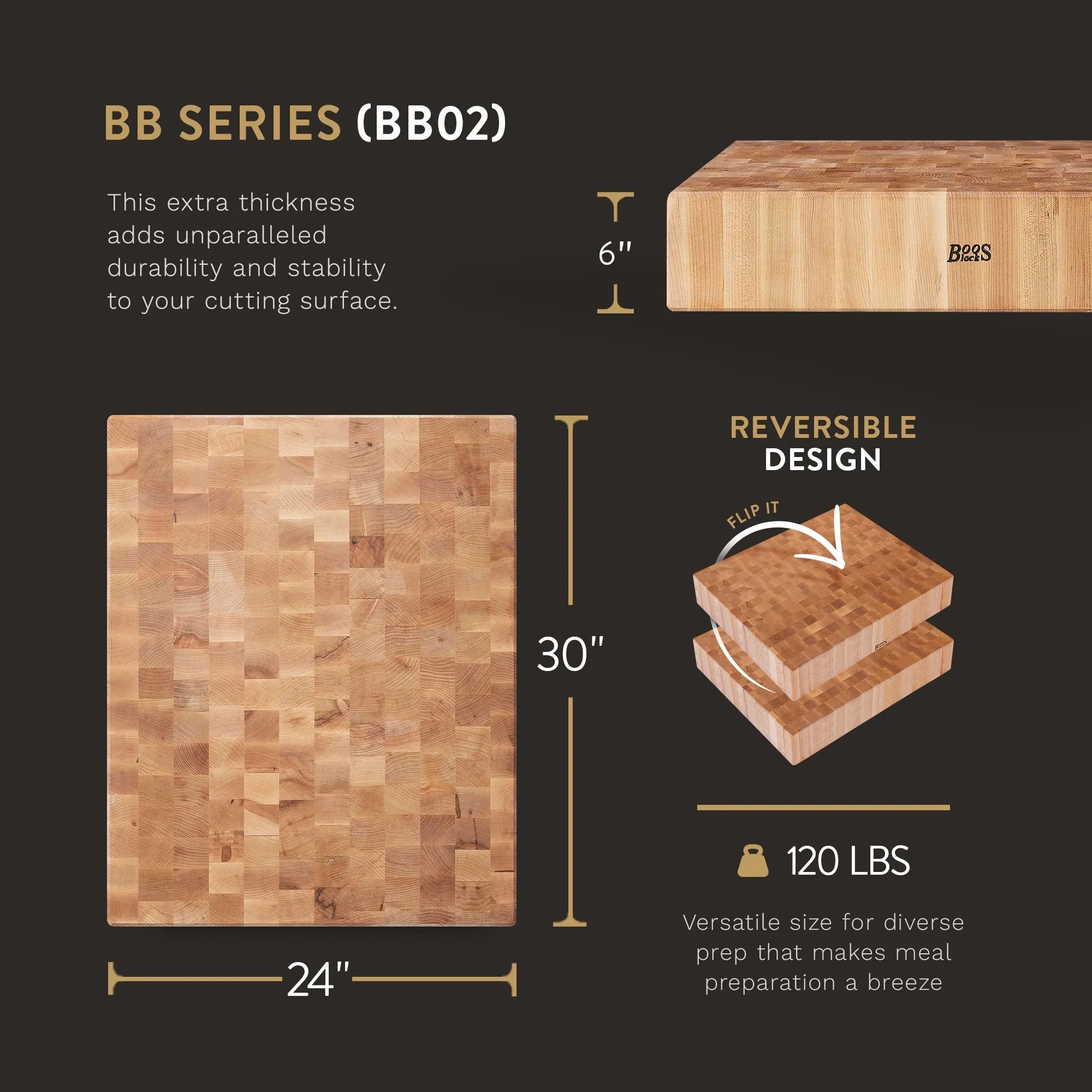 Large Maple Wood Cutting Board, 30” x 24” W50093