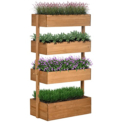 Gray Wooden 4 Tier Planter Box O4780
