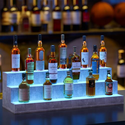 Grey LED Illuminated Bottle Shelf F514