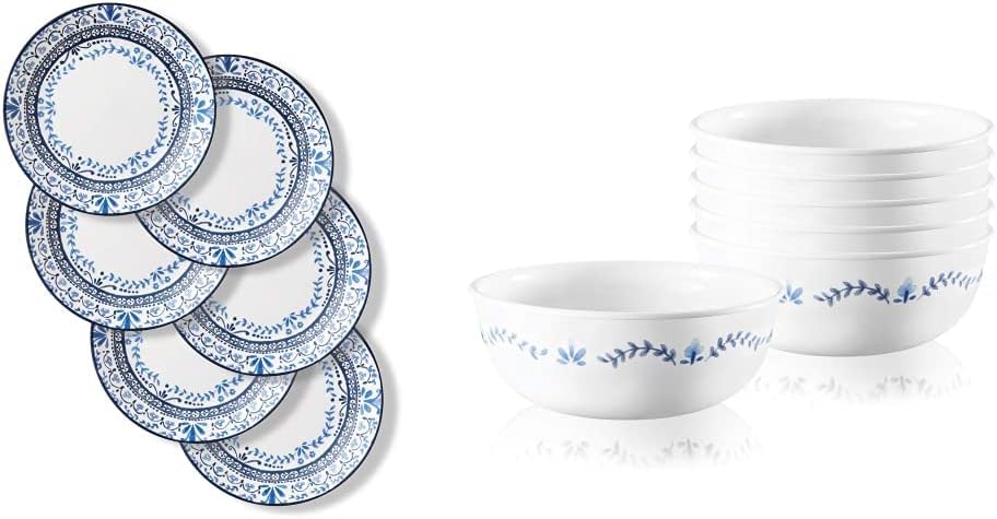 6-Piece Dinner Plates Set, Triple Layer Glass Round Plates Z891161