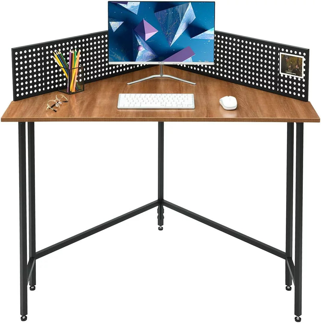 Walnut Oak Corner Computer Desk G598