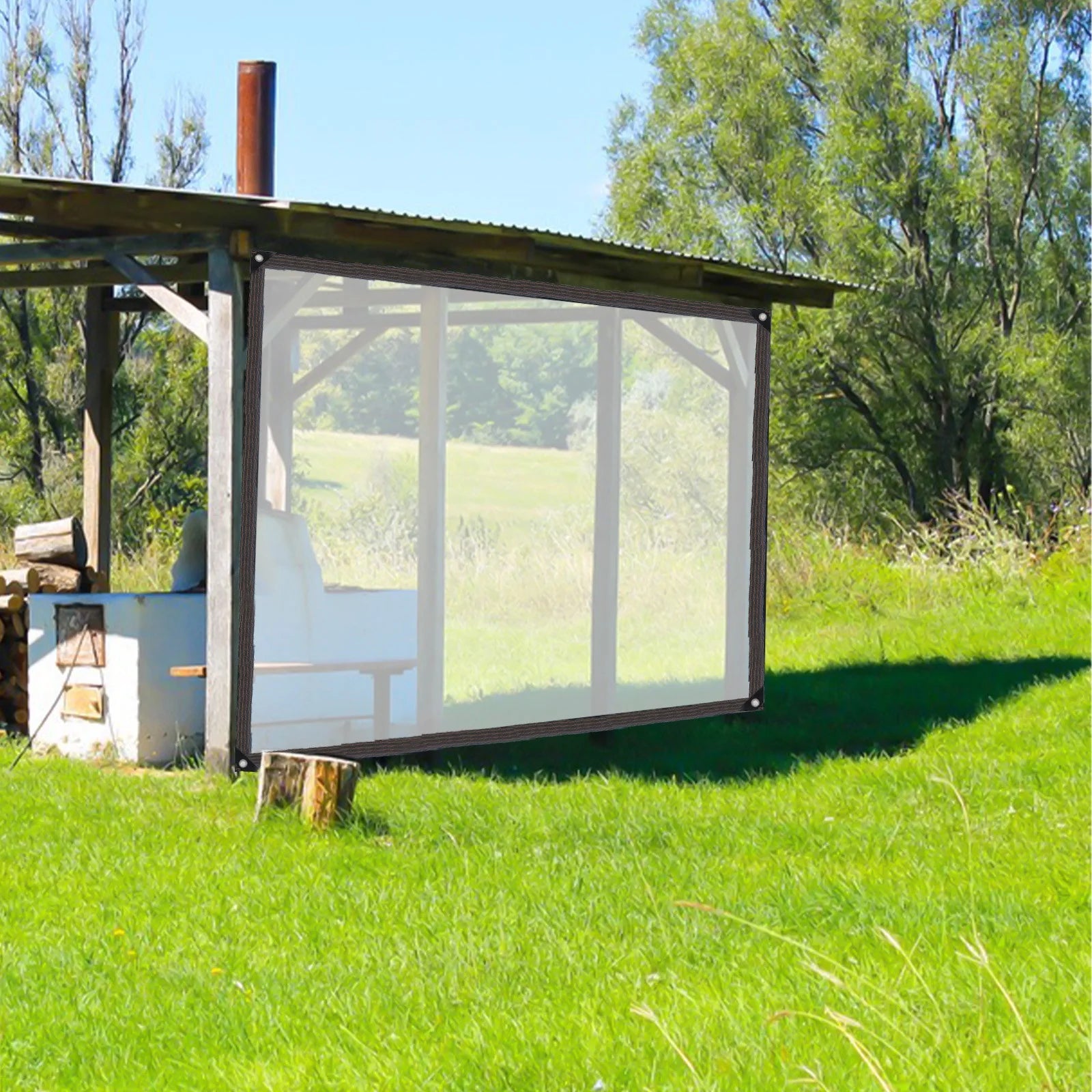 Clear Vinyl Coated PVC Tarps With Rustproof Grommets U979