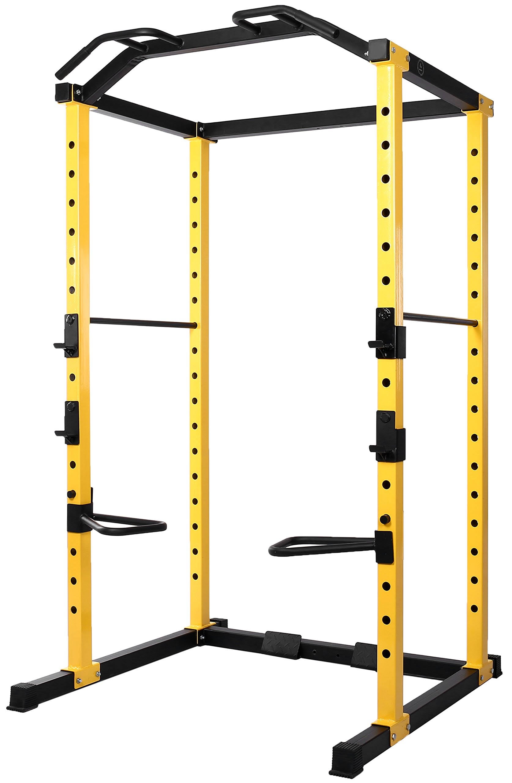 1000-Pound Capacity Adjustable Power Cage with J-Hooks and Dip Bars U3891
