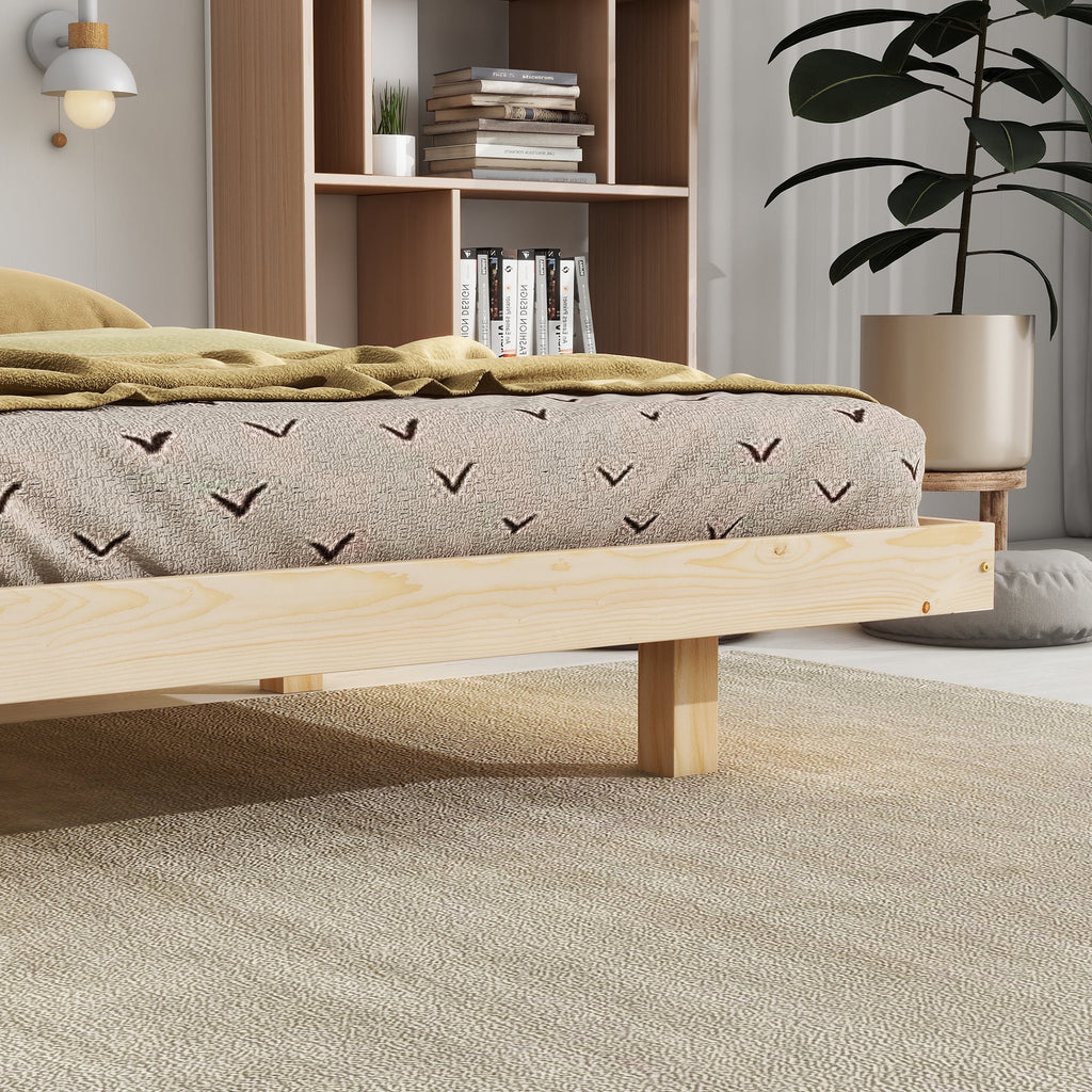 Full Size Low Profile Platform Bed with LED Lights Y3357