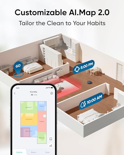8,000 Pa Suction Robot Vacuum and Mop Combo with Auto-Lift G58026