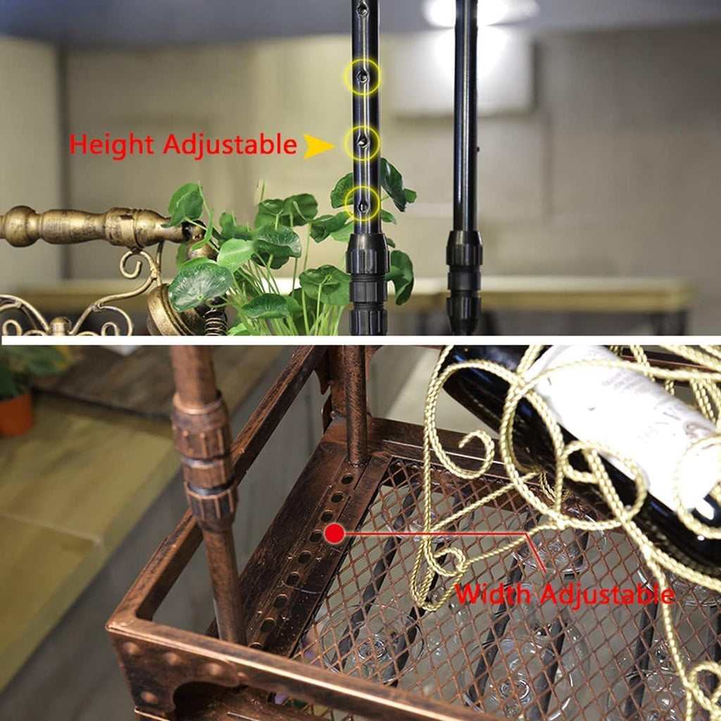 Coppery Bronze Metal Wall-Mounted Wine Glass Rack, 60x35cm T277