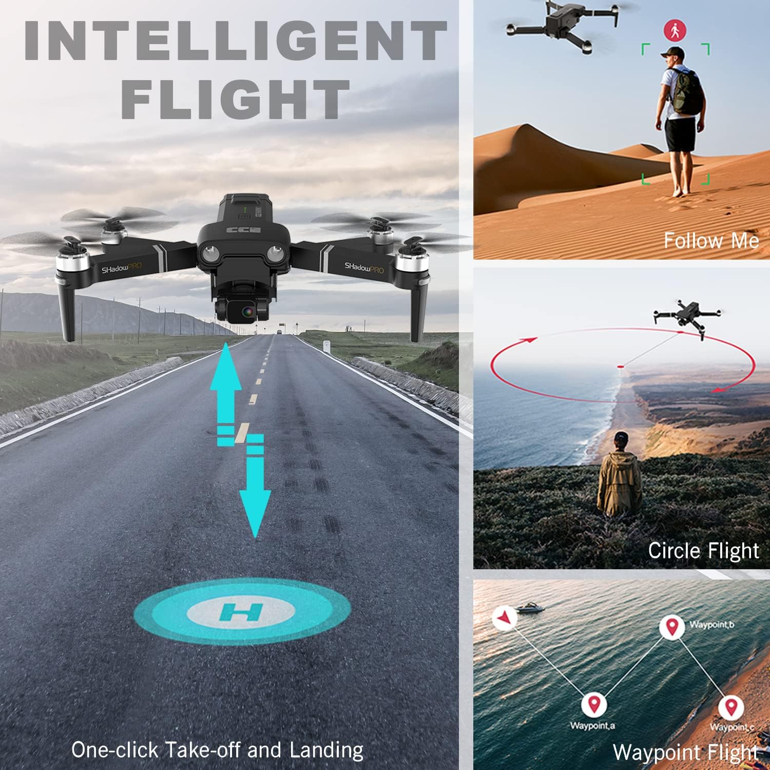 GPS Drones with EIS Camera 4K, 2-Axis Gimbal Foldable FPV RC Quadcopter with Flashlight and Arms Lights, Brushless Motor, 30-min Flight Time, Carrying Case O449166