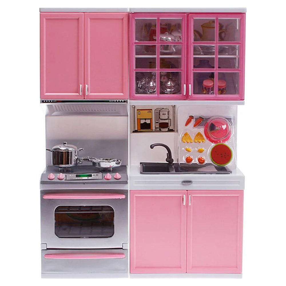 Mini Kids Kitchen Pretend Play Cooking Set Cabinet Stove Toy, 12.5 x 9.5 x 3 inch D7910
