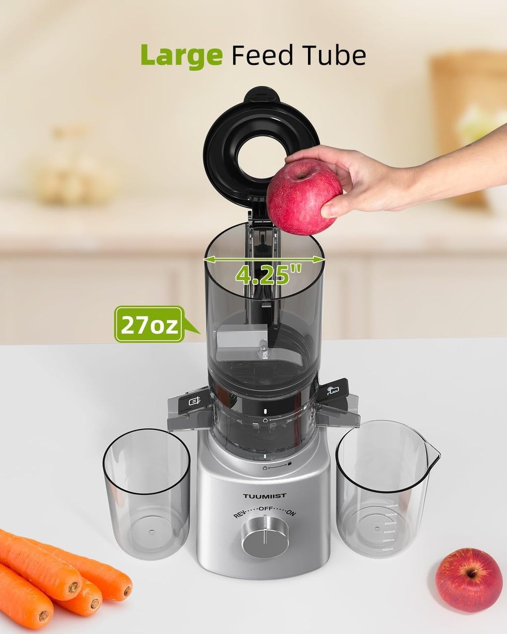 Cold Press Masticating Juicer with Large Feed Chute H10086
