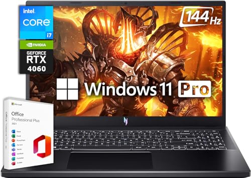 15.6" 144Hz FHD IPS Gaming Laptop, Intel i7-13620H, RTX 4060, 32GB DDR5 RAM, 1TB SSD O33235
